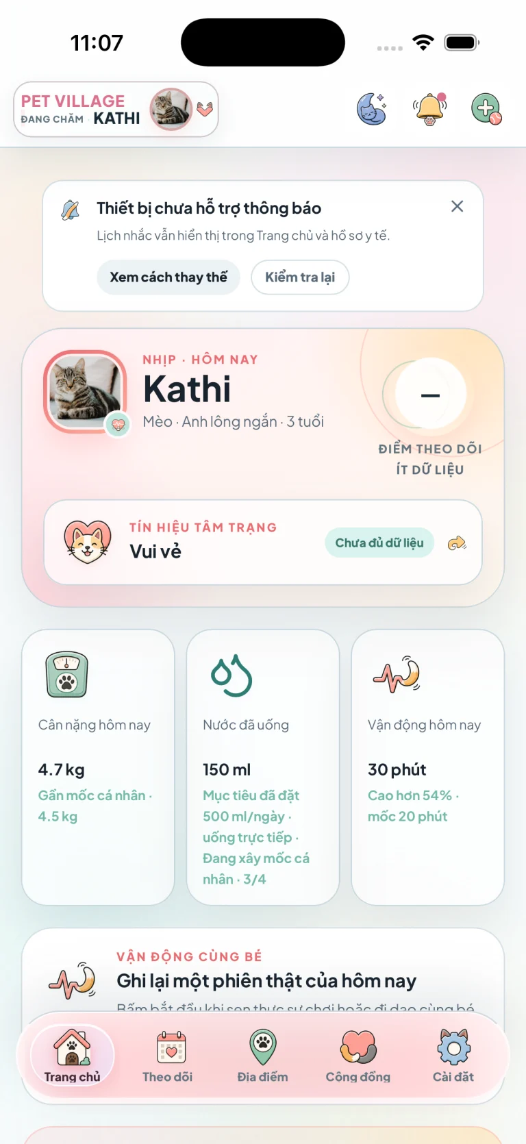 Ảnh chụp thật trang chủ PetVillage của Kathi